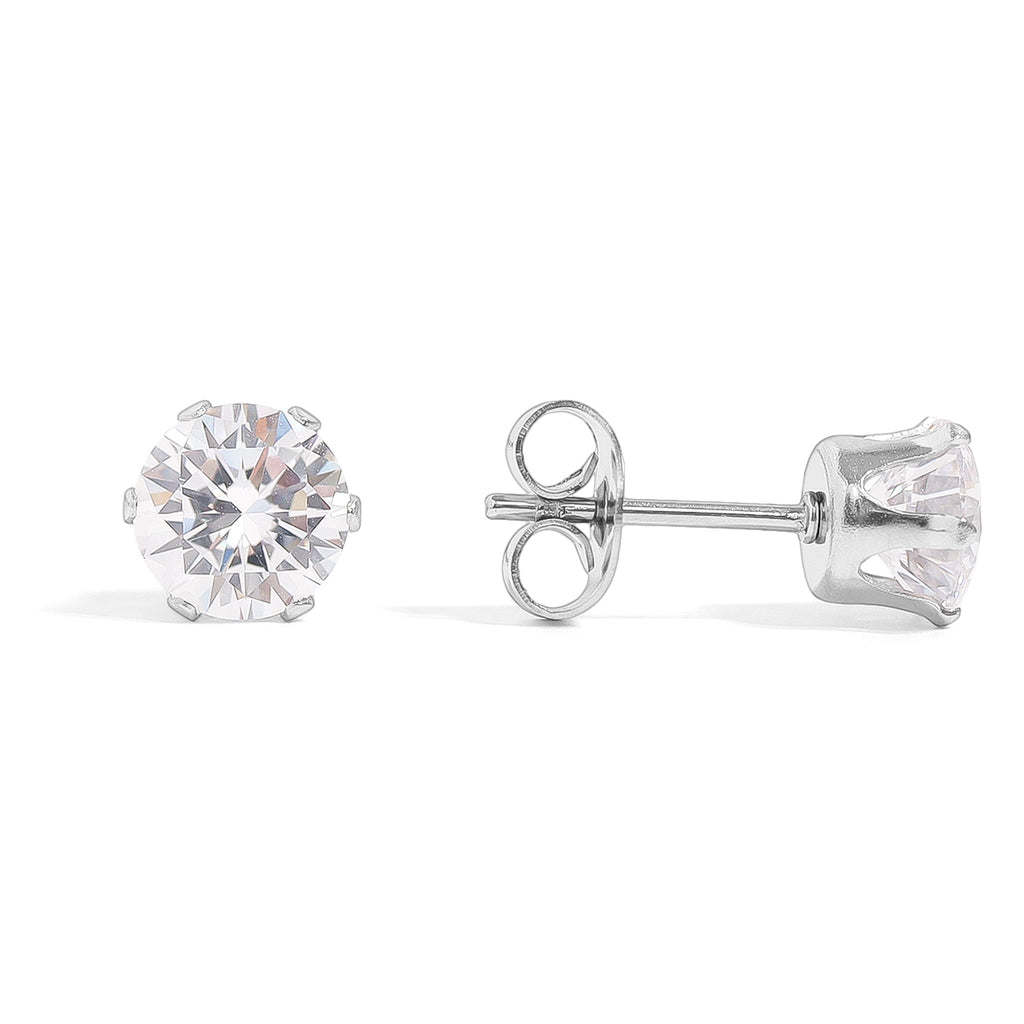 Cubic Zirconia Stud Earrings - 5mm
