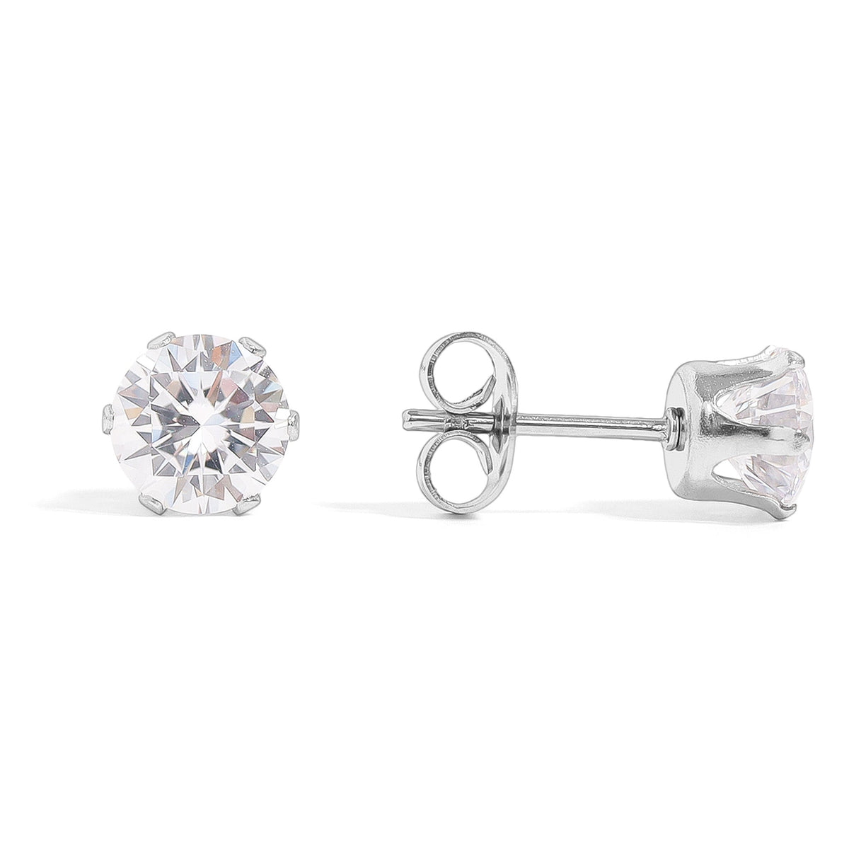 Cubic Zirconia Stud Earrings - 5mm