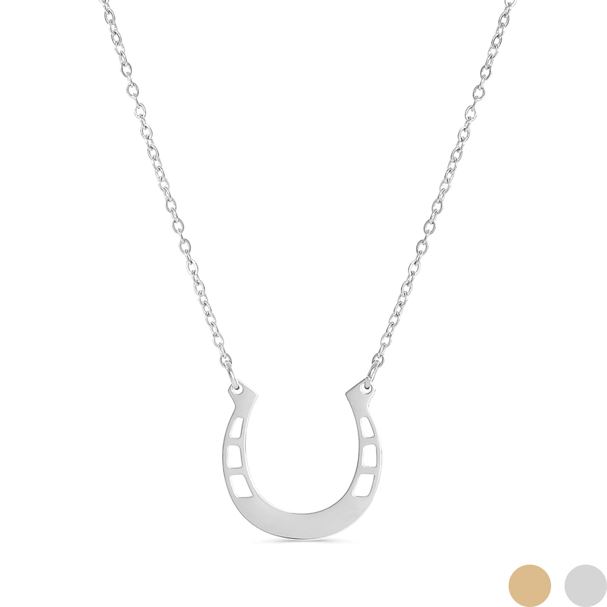 Horseshoe Necklace - Stainless Steel - 18 inches Long