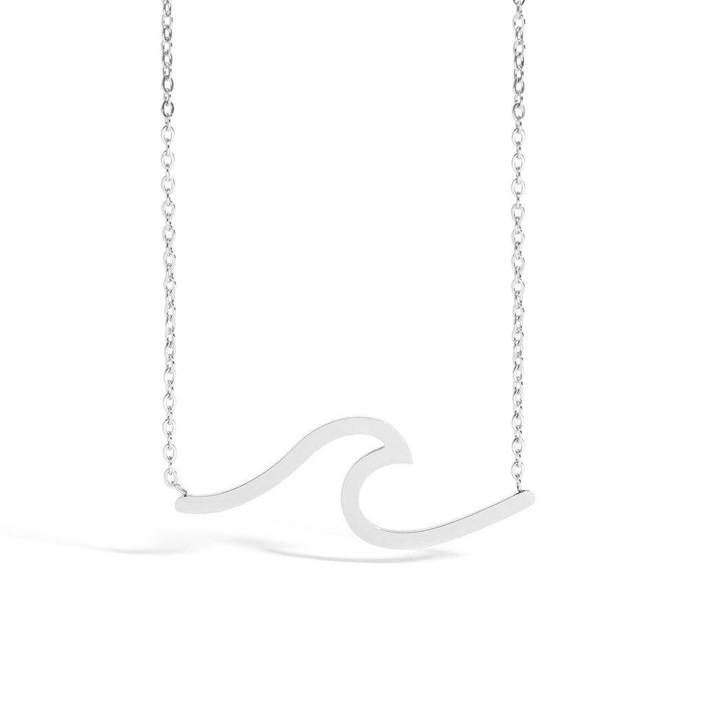 Wave Necklace - Stainless Steel - 18 inches Long