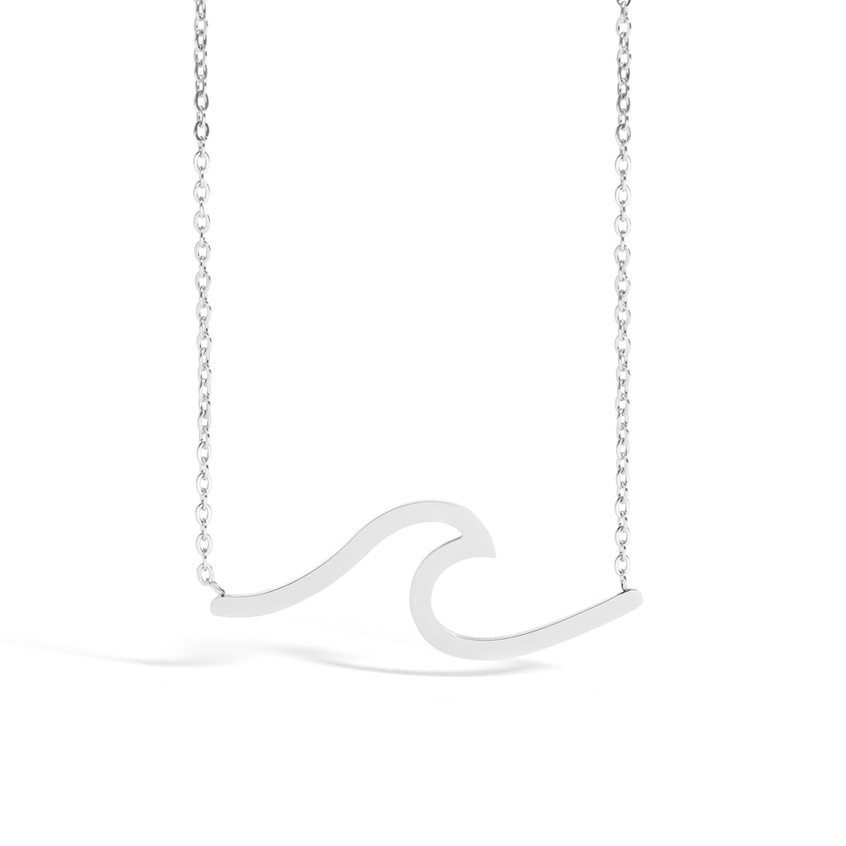 Wave Necklace - Stainless Steel - 18 inches Long