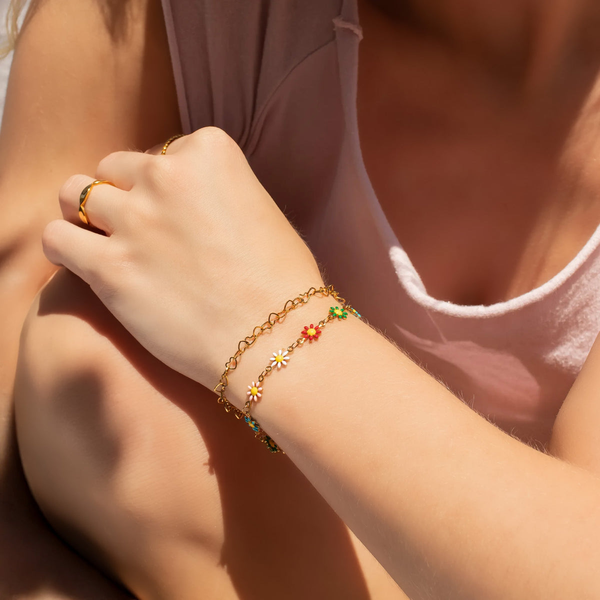 Heart Chain Bracelet - 6.5 inches + 1 inch extender