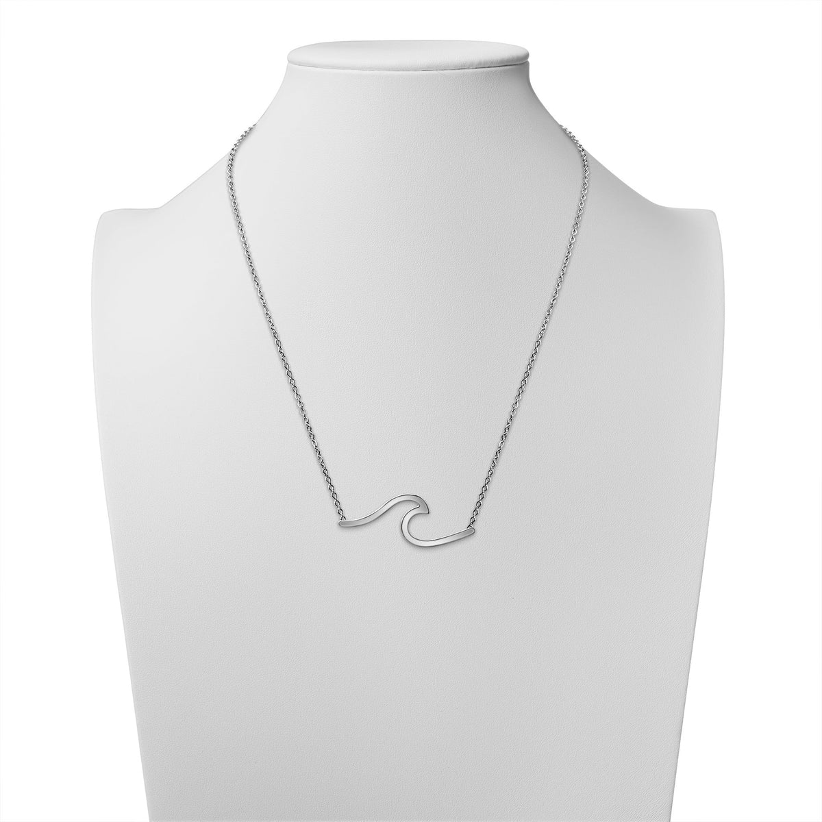 Wave Necklace - Stainless Steel - 18 inches Long