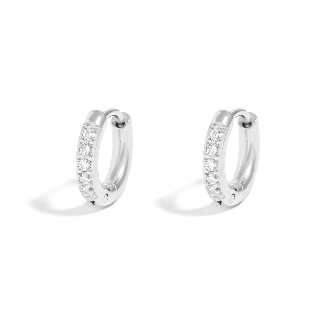 Cubic Zirconia Stone Huggie Earrings