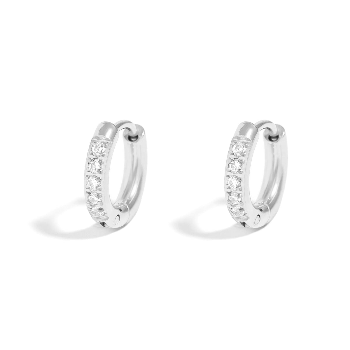 Cubic Zirconia Stone Huggie Earrings