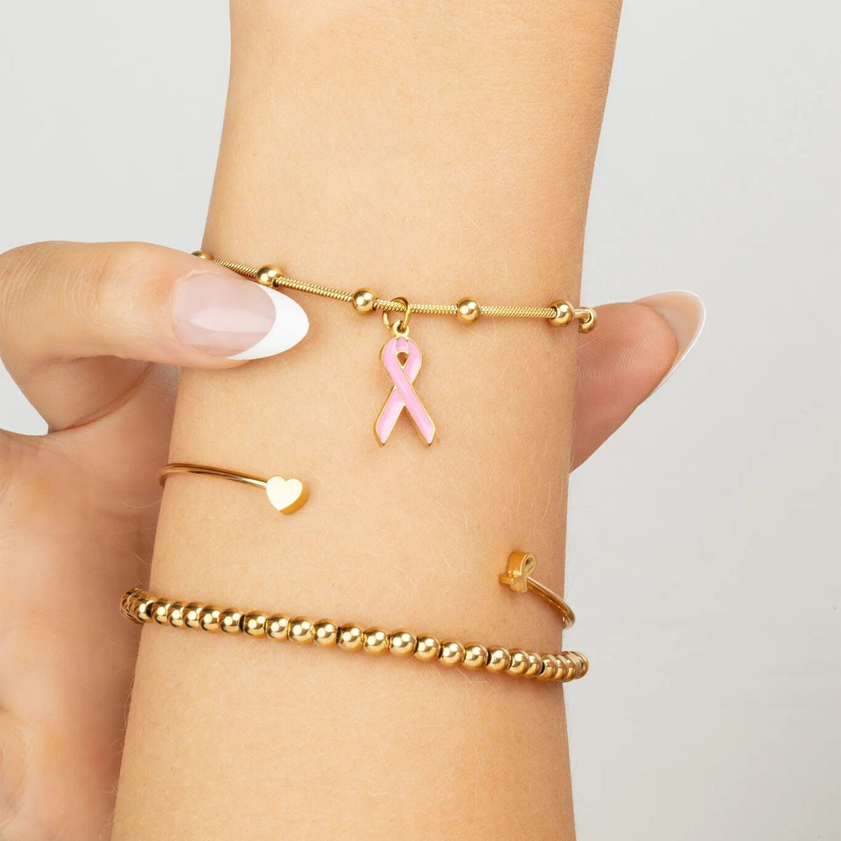 Breast Cancer Awareness Adjustable One Size Fits All Bracelet